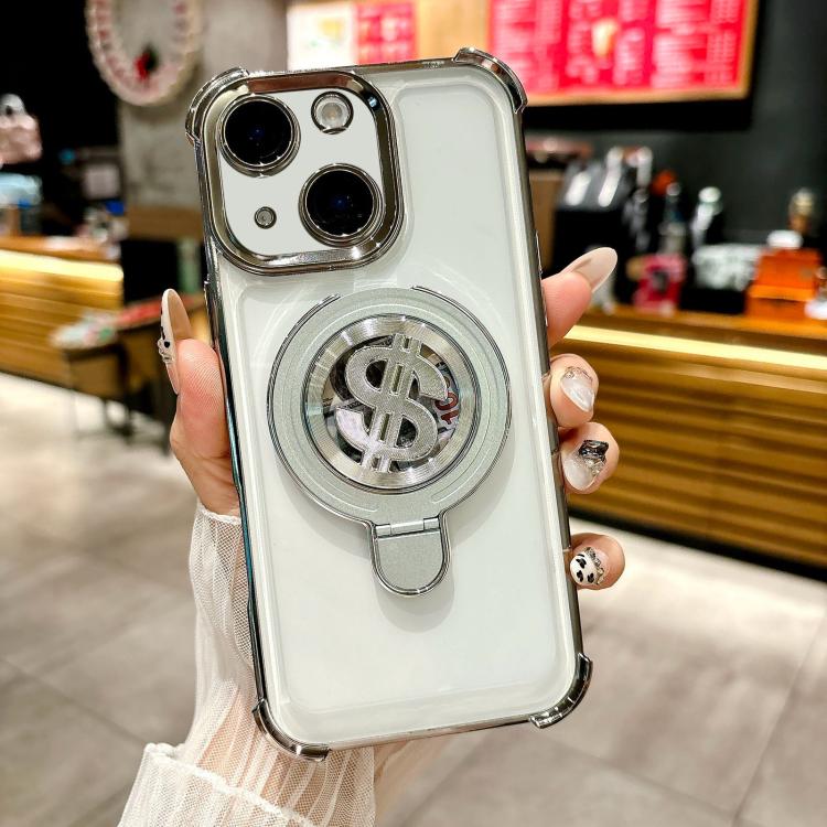 For iPhone 14 Space MagSafe Holder Phone Case with Lens Film