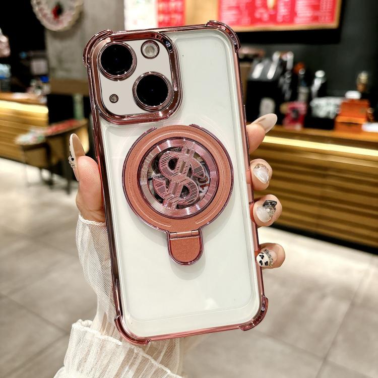 For iPhone 14 Plus Space MagSafe Holder Phone Case with Lens Film