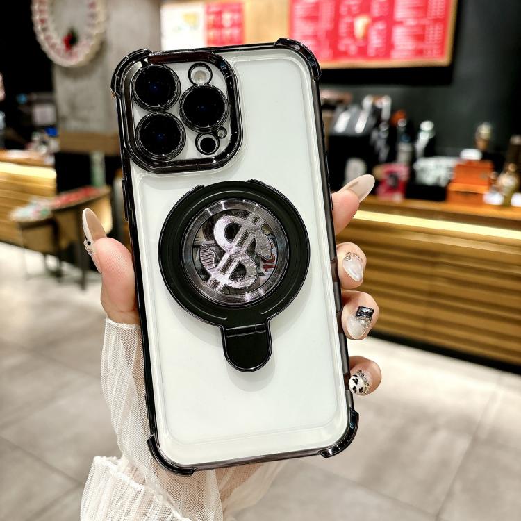 For iPhone 14 Pro Space MagSafe Holder Phone Case with Lens Film