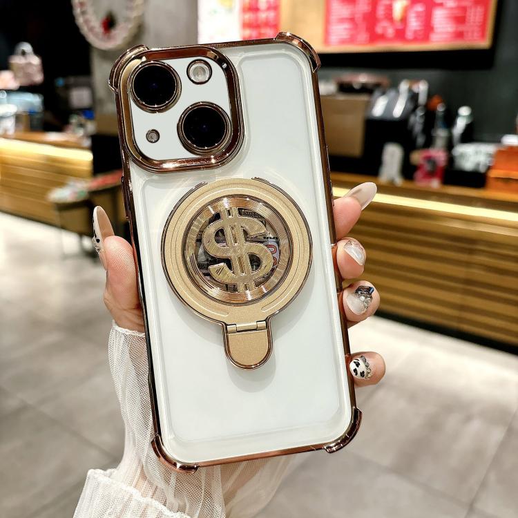 For iPhone 15 Plus Space MagSafe Holder Phone Case with Lens Film