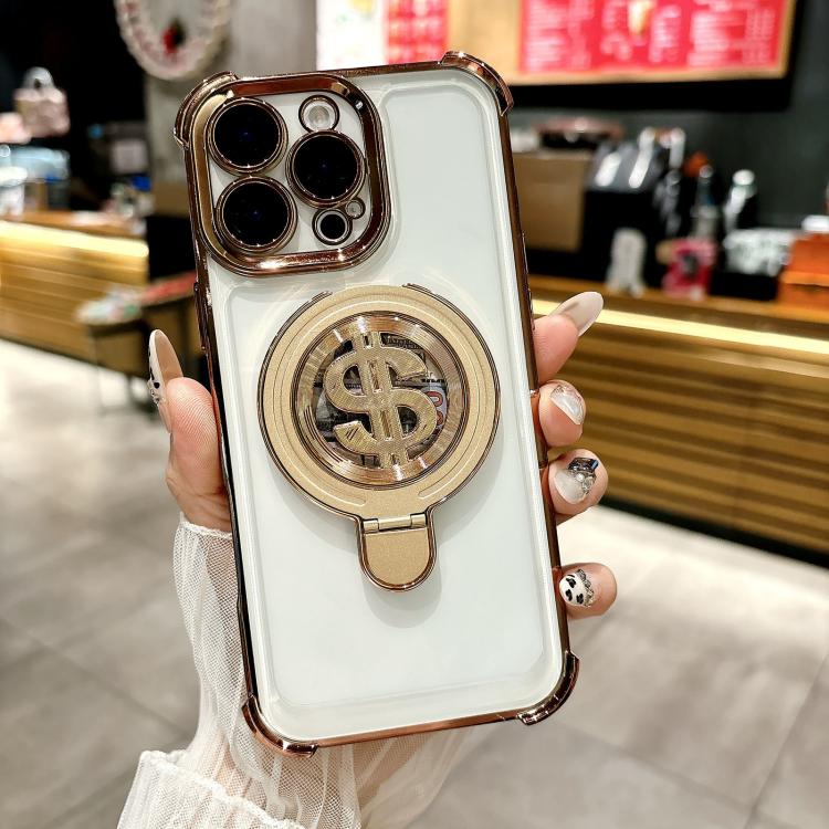 For iPhone 15 Pro Max Space MagSafe Holder Phone Case with Lens Film