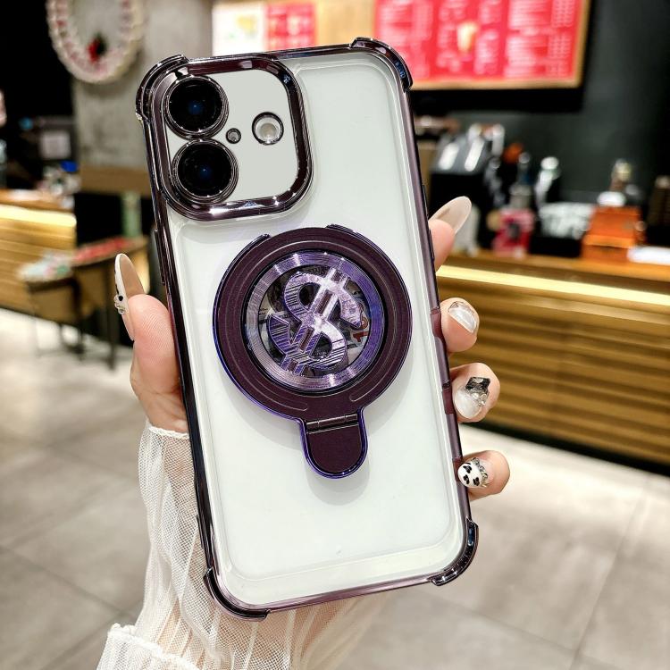 For iPhone 16 Space MagSafe Holder Phone Case with Lens Film