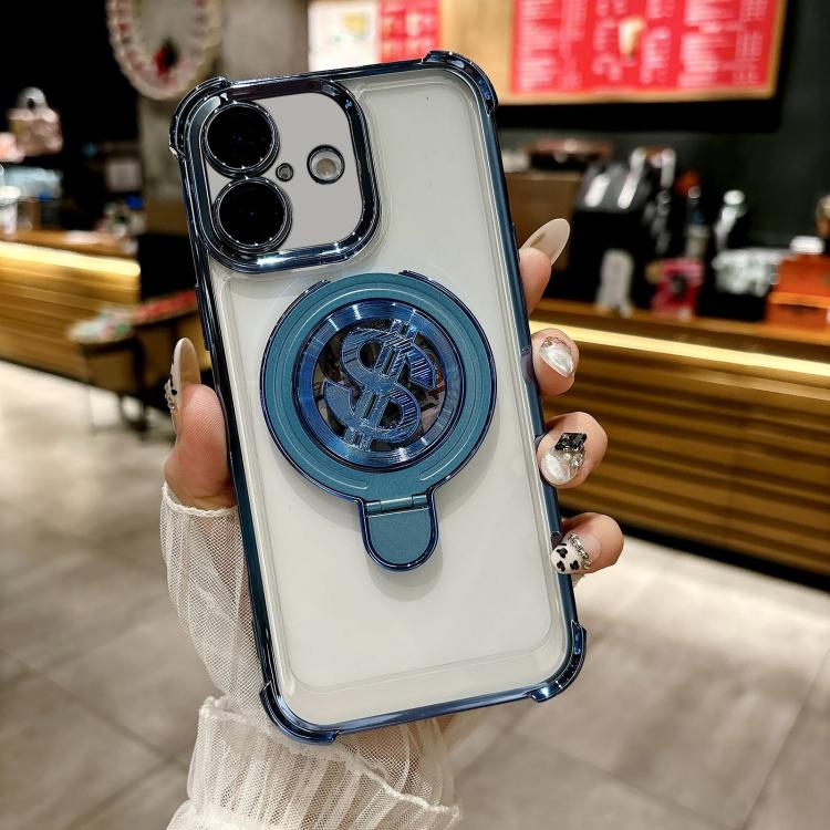 For iPhone 16 Space MagSafe Holder Phone Case with Lens Film