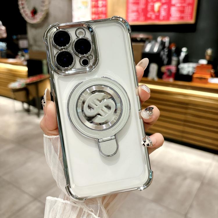 For iPhone 16 Pro Space MagSafe Holder Phone Case with Lens Film