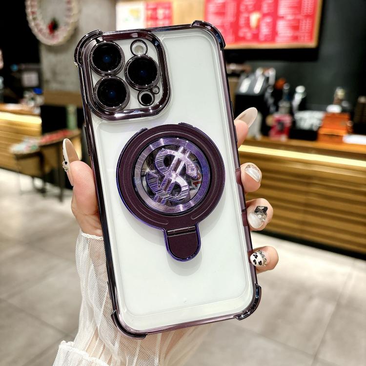 For iPhone 16 Pro Max Space MagSafe Holder Phone Case with Lens Film