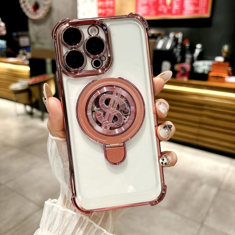 For iPhone 16 Pro Max Space MagSafe Holder Phone Case with Lens Film