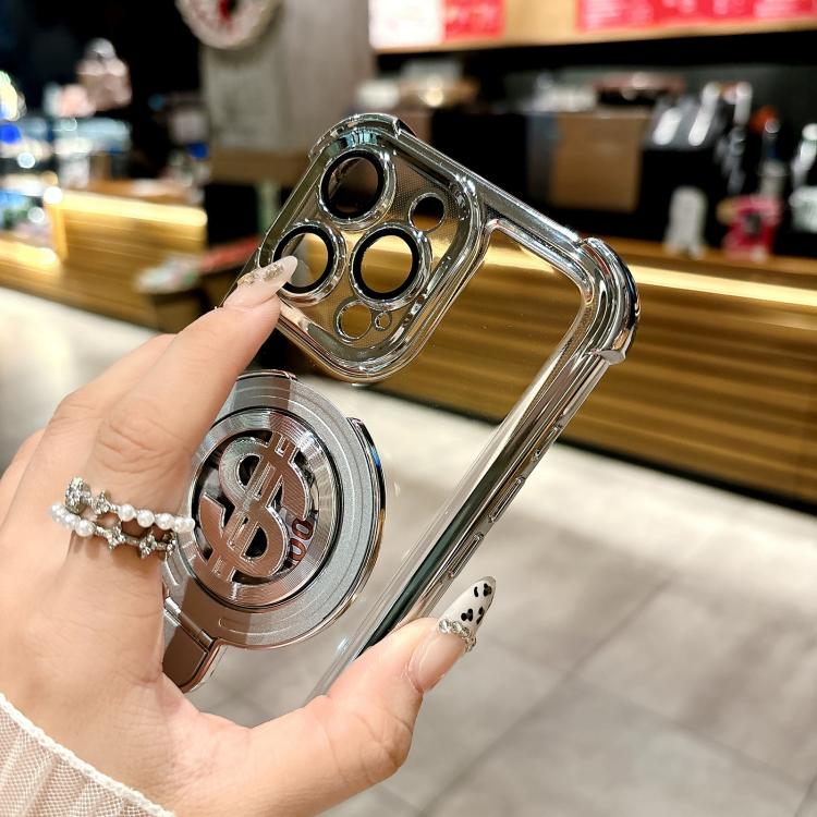 For iPhone 14 Space MagSafe Holder Phone Case with Lens Film