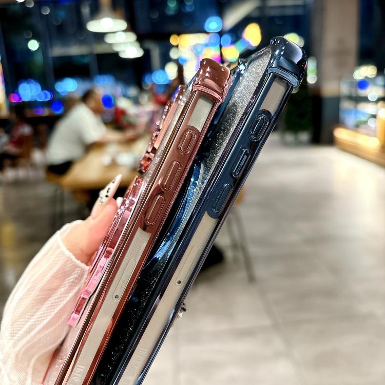 For iPhone 11 Space Gradient Glitter MagSafe Holder Phone Case with Lens Film