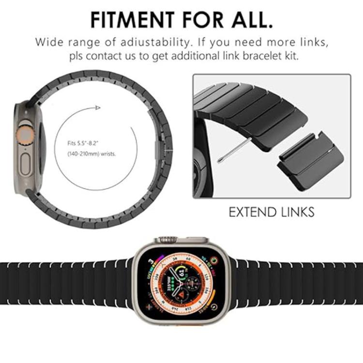 For Apple Watch 46mm / 49mm / 45mm / 44mm Butterfly Clasp One-Bead Titanium Alloy Watch Band