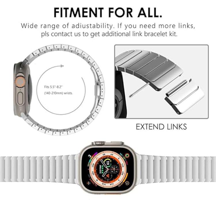 For Apple Watch 46mm / 49mm / 45mm / 44mm Butterfly Clasp One-Bead Titanium Alloy Watch Band