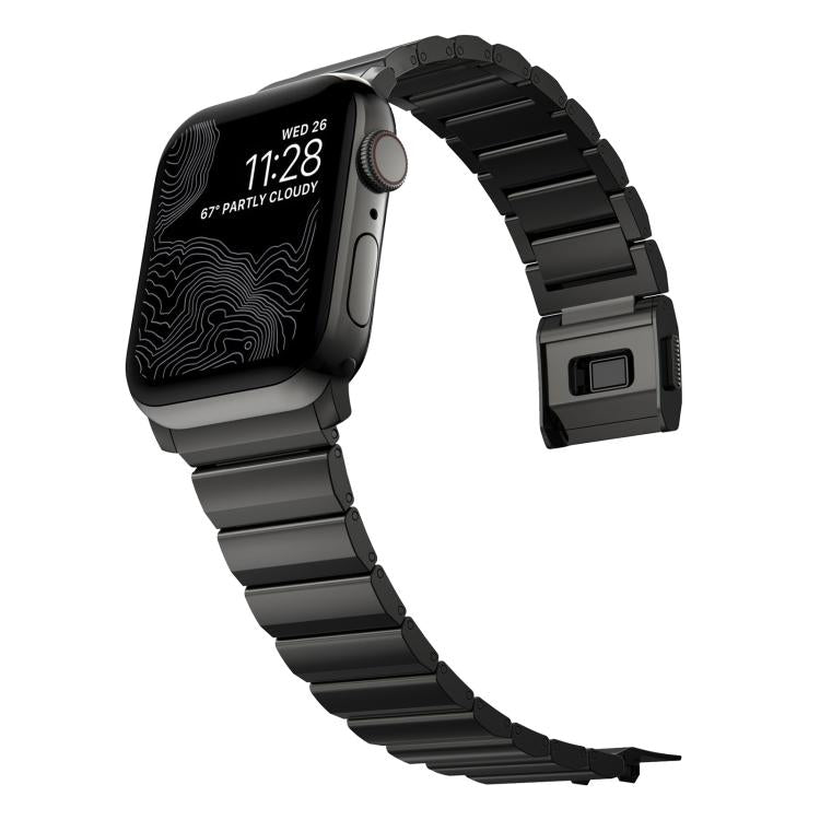 For Apple Watch 46mm / 49mm / 45mm / 44mm Norman Clasp One-Bead Stainless Steel Watch Band