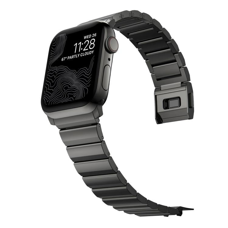 For Apple Watch 46mm / 49mm / 45mm / 44mm Norman Clasp One-Bead Stainless Steel Watch Band