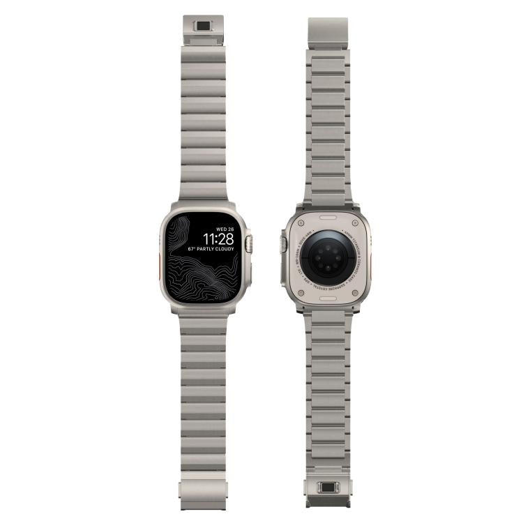 For Apple Watch 46mm / 49mm / 45mm / 44mm Norman Clasp One-Bead Stainless Steel Watch Band