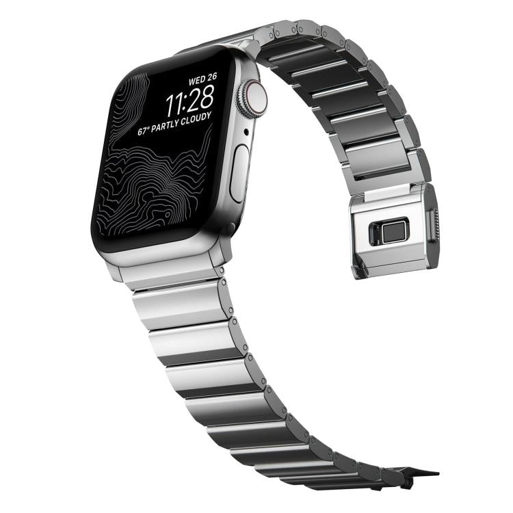 For Apple Watch 46mm / 49mm / 45mm / 44mm Norman Clasp One-Bead Stainless Steel Watch Band