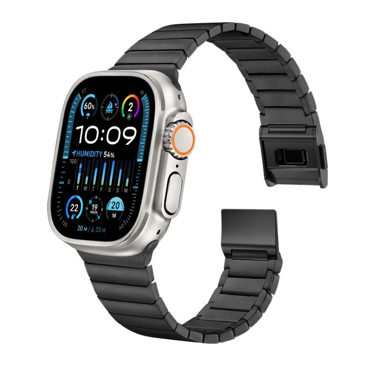 For Apple Watch 46mm / 49mm / 45mm / 44mm Bamboo Norman Buckle Pure Titanium Watch Band