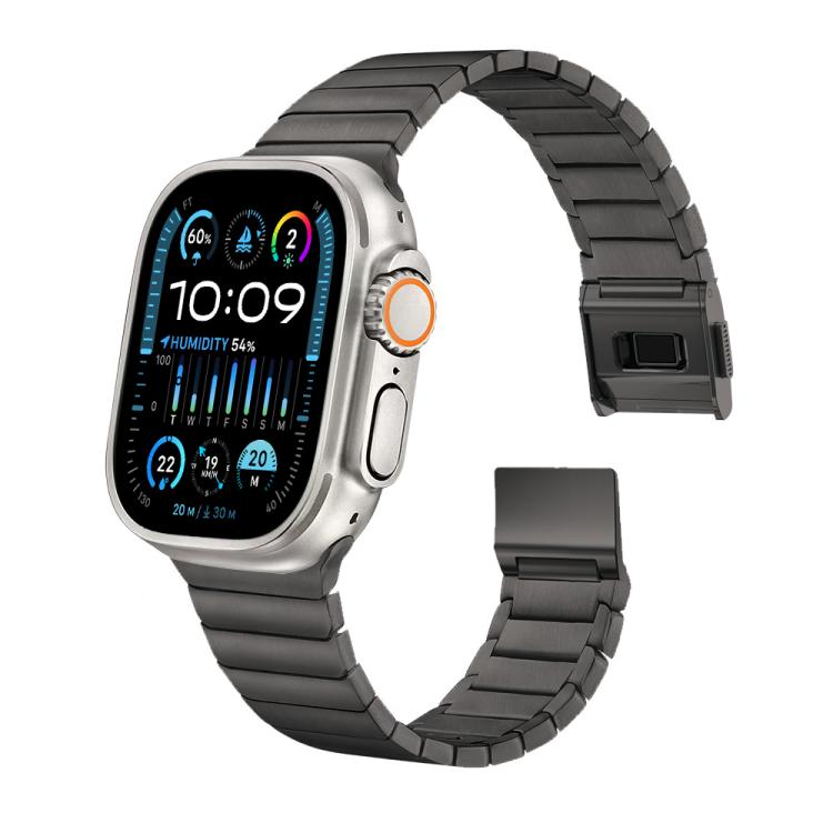 For Apple Watch 46mm / 49mm / 45mm / 44mm Bamboo Norman Buckle Pure Titanium Watch Band