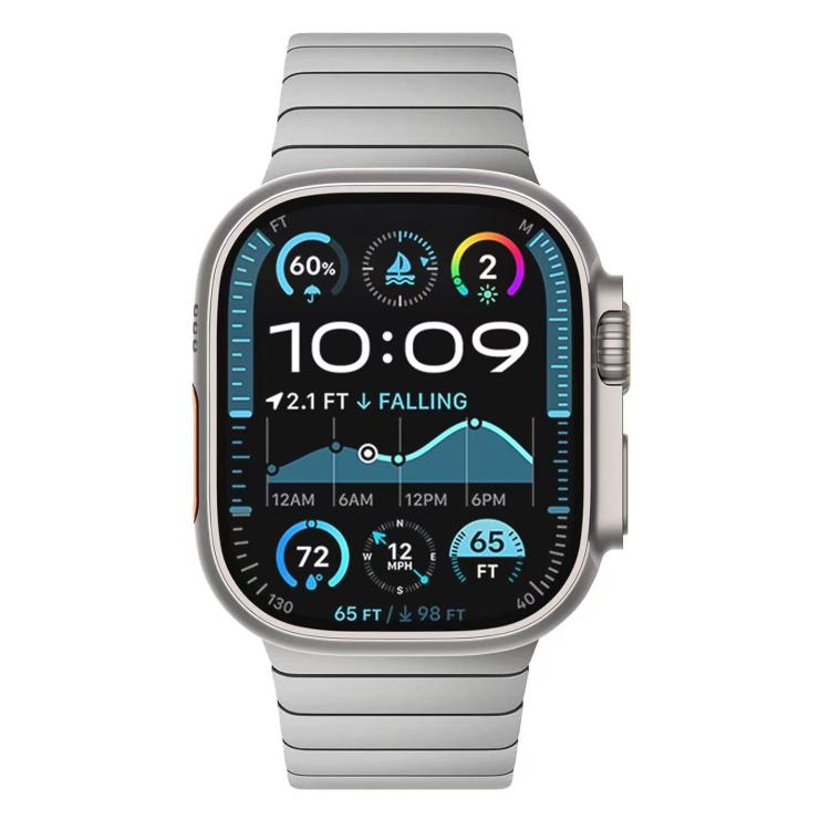 For Apple Watch 46mm / 49mm / 45mm / 44mm Bamboo Norman Buckle Pure Titanium Watch Band