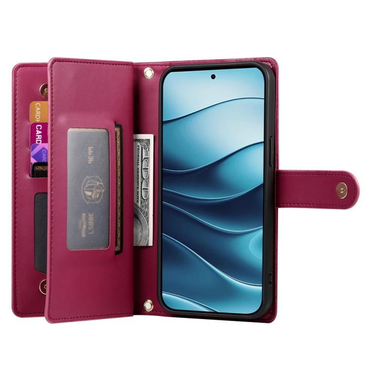 For Huawei nova 13 Pro Nine Card-slot Zipper Wallet Bag Leather Phone Case