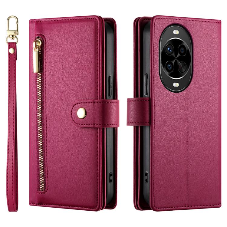 For Huawei nova 14 Pro Nine Card-slot Zipper Wallet Bag Leather Phone Case