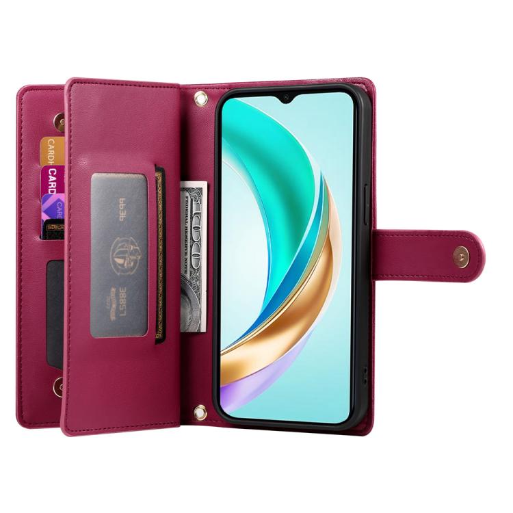 For Huawei nova 14 Pro Nine Card-slot Zipper Wallet Bag Leather Phone Case