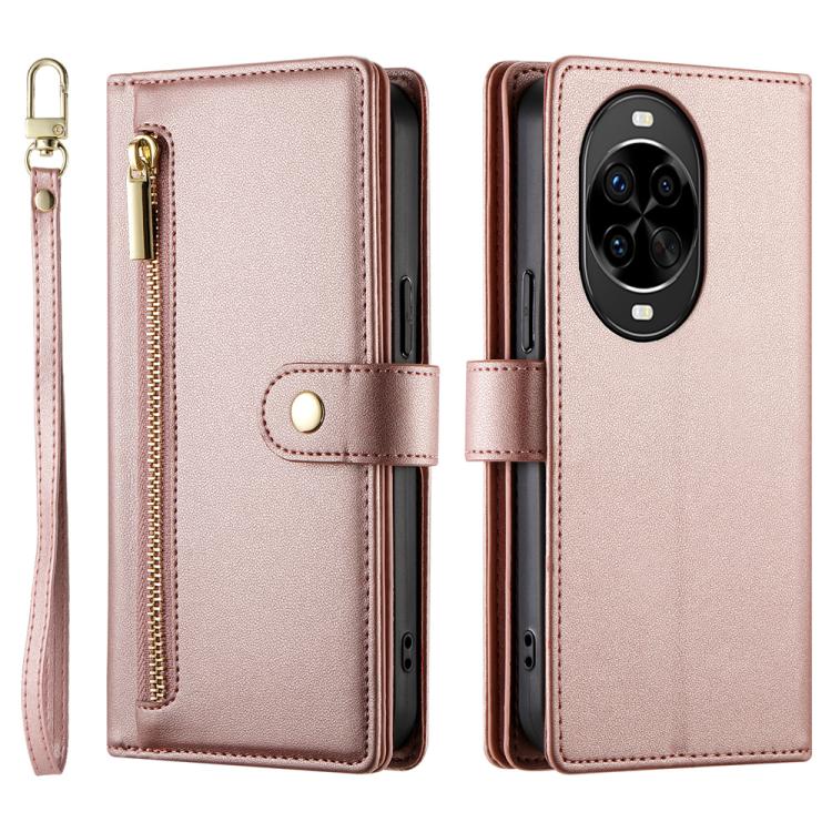 For Huawei nova 14 Pro Nine Card-slot Zipper Wallet Bag Leather Phone Case