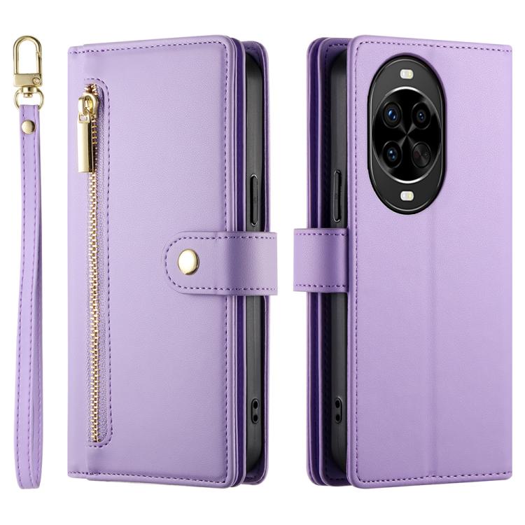 For Huawei nova 14 Pro Nine Card-slot Zipper Wallet Bag Leather Phone Case