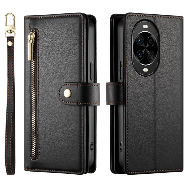 For Huawei nova 14 Pro Nine Card-slot Zipper Wallet Bag Leather Phone Case