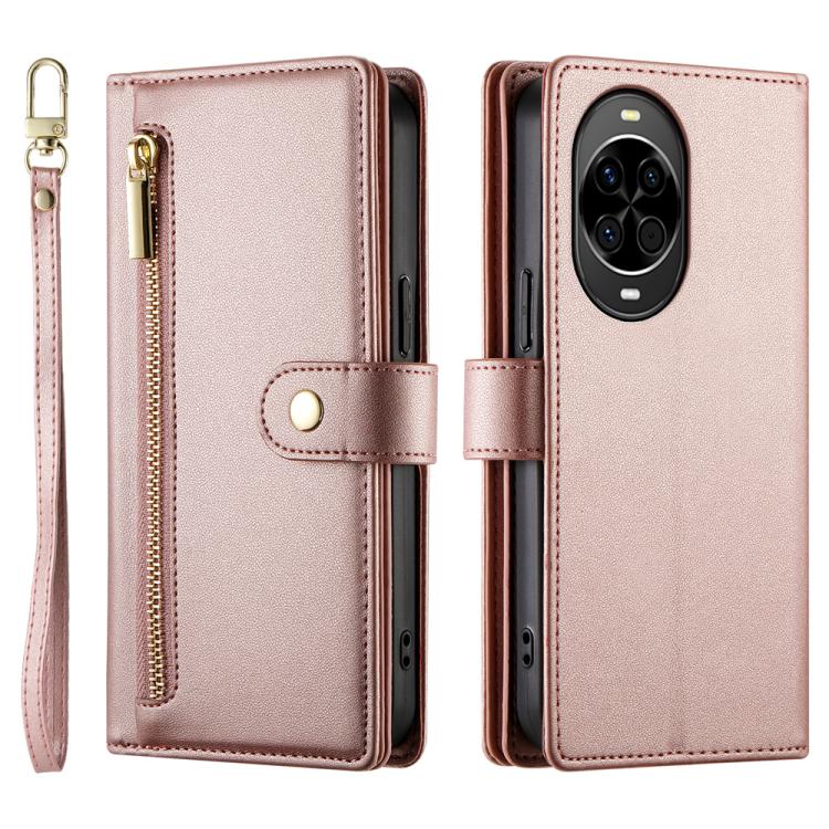 For Huawei nova 14 Nine Card-slot Zipper Wallet Bag Leather Phone Case