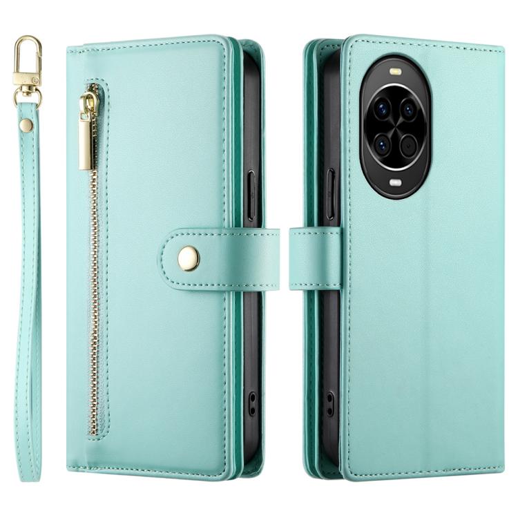 For Huawei nova 14 Nine Card-slot Zipper Wallet Bag Leather Phone Case