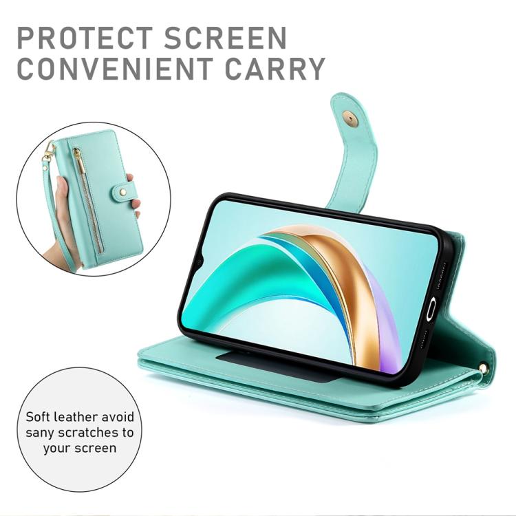 For Huawei nova 14 Nine Card-slot Zipper Wallet Bag Leather Phone Case