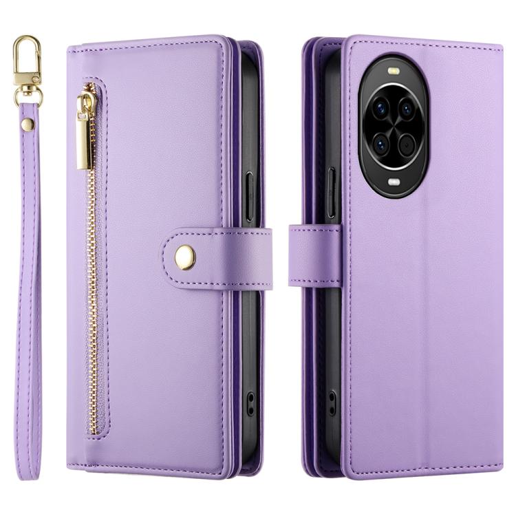 For Huawei nova 14 Nine Card-slot Zipper Wallet Bag Leather Phone Case