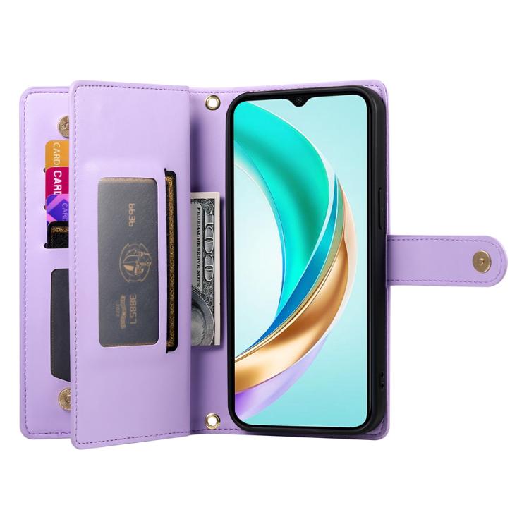 For Huawei nova 14 Nine Card-slot Zipper Wallet Bag Leather Phone Case