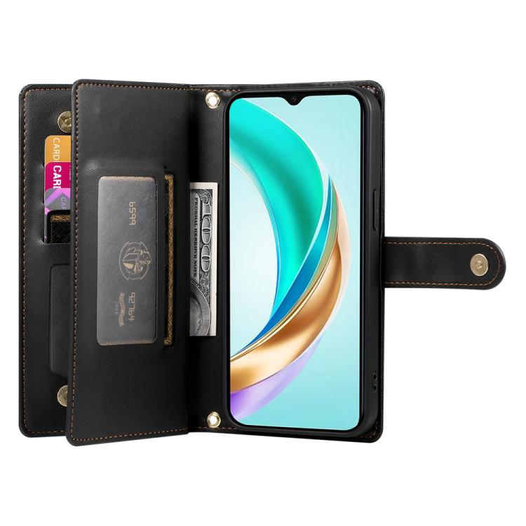For Huawei nova 14 Nine Card-slot Zipper Wallet Bag Leather Phone Case
