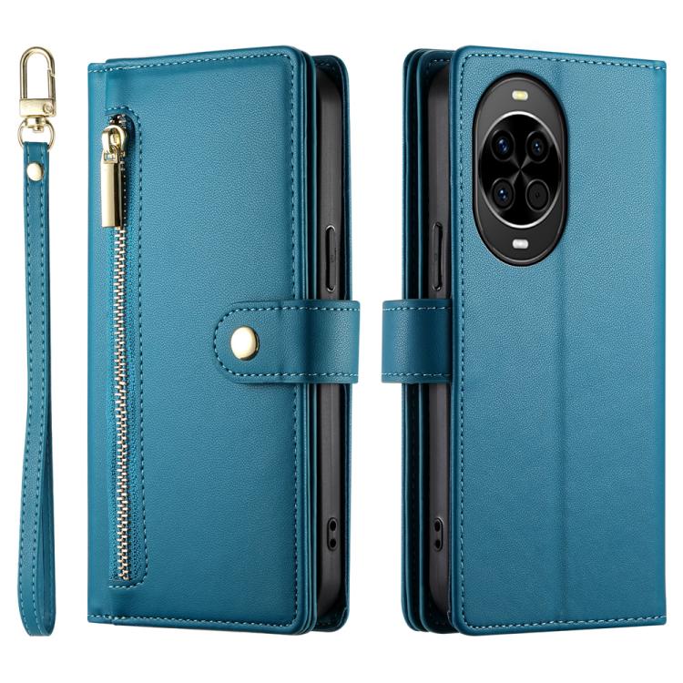 For Huawei nova 14 Nine Card-slot Zipper Wallet Bag Leather Phone Case