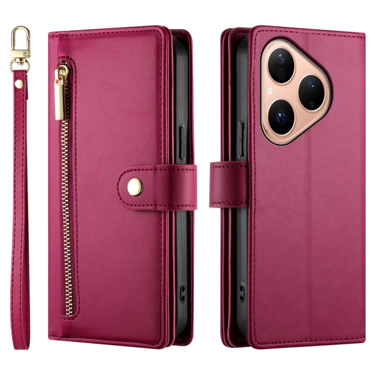 For Huawei Pura 80 5G Nine Card-slot Zipper Wallet Bag Leather Phone Case