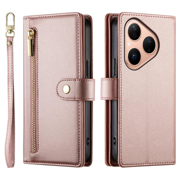 For Huawei Pura 80 5G Nine Card-slot Zipper Wallet Bag Leather Phone Case