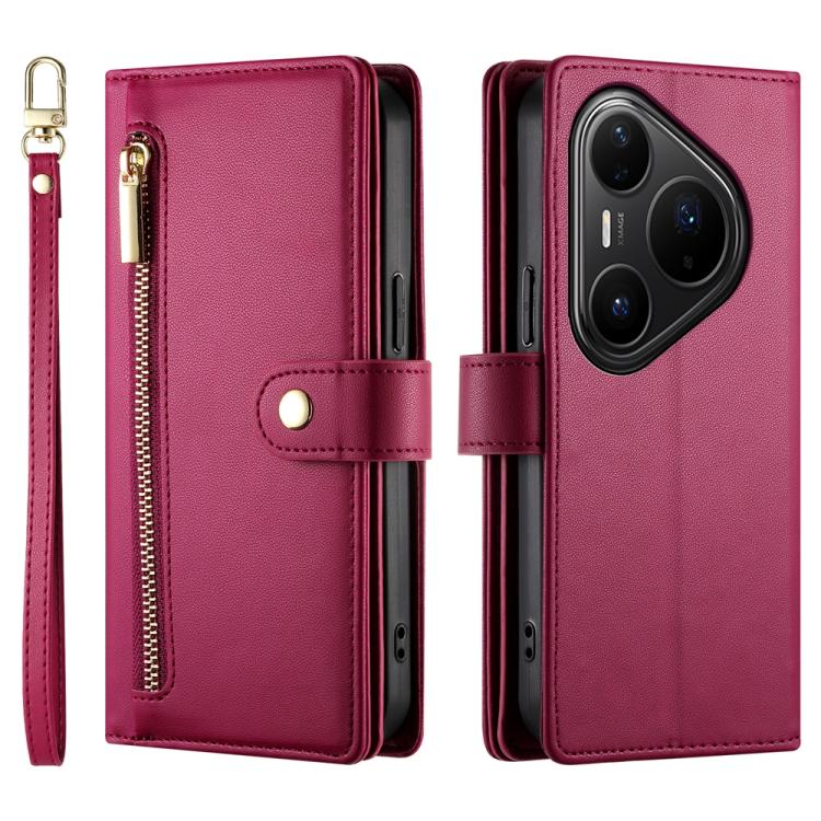 For Huawei Pura 80 Pro 5G / Pura 80 Pro+ 5G Nine Card-slot Zipper Wallet Bag Leather Phone Case