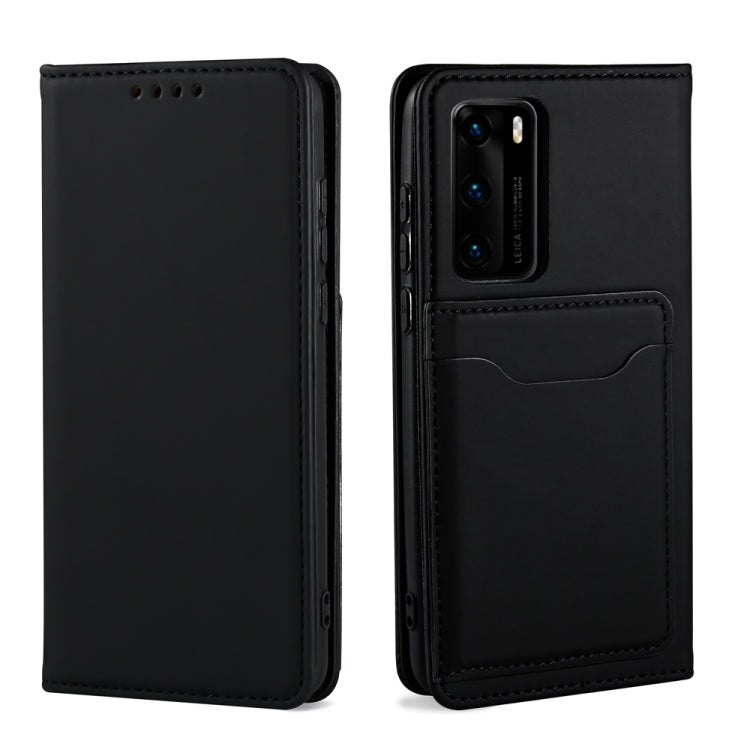 For Huawei P40 Strong Magnetism Liquid Feel Horizontal Flip Leather Case with Holder & Card Slots & Wallet