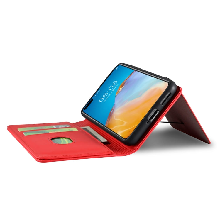 For Huawei P40 Strong Magnetism Liquid Feel Horizontal Flip Leather Case with Holder & Card Slots & Wallet