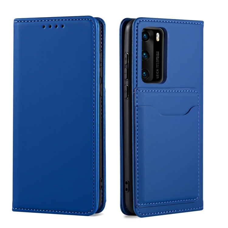 For Huawei P40 Strong Magnetism Liquid Feel Horizontal Flip Leather Case with Holder & Card Slots & Wallet
