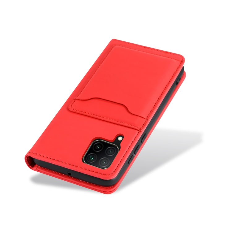 For Huawei P40 Lite Strong Magnetism Liquid Feel Horizontal Flip Leather Case with Holder & Card Slots & Wallet