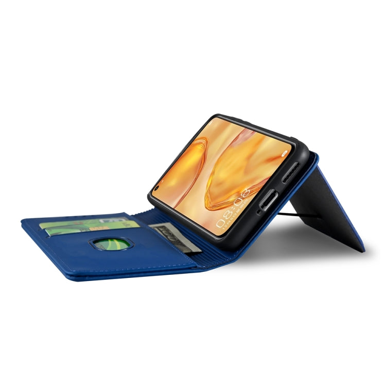 For Huawei P40 Lite Strong Magnetism Liquid Feel Horizontal Flip Leather Case with Holder & Card Slots & Wallet