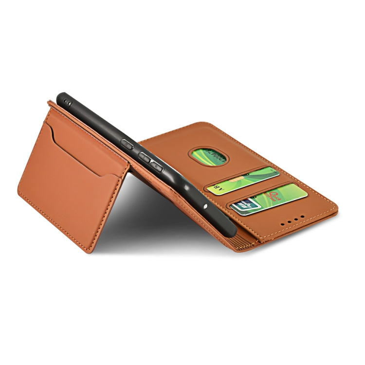 For Huawei P40 Lite Strong Magnetism Liquid Feel Horizontal Flip Leather Case with Holder & Card Slots & Wallet