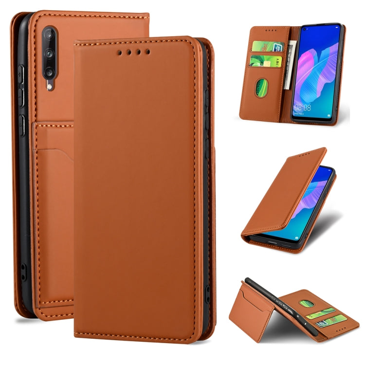 For Huawei P40 Lite E Strong Magnetism Liquid Feel Horizontal Flip Leather Case with Holder & Card Slots & Wallet