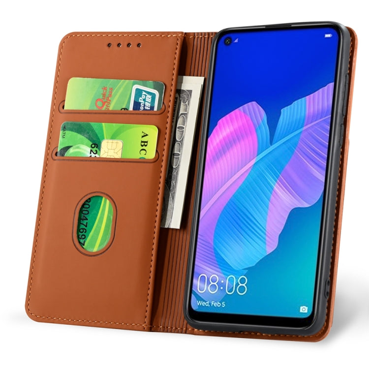 For Huawei P40 Lite E Strong Magnetism Liquid Feel Horizontal Flip Leather Case with Holder & Card Slots & Wallet