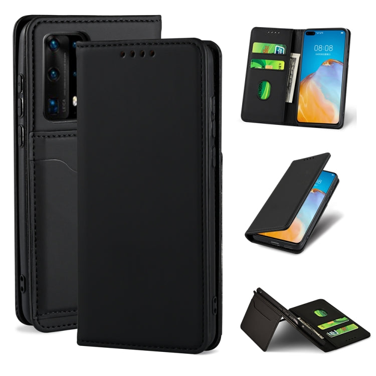 For Huawei P40 Pro Strong Magnetism Liquid Feel Horizontal Flip Leather Case with Holder & Card Slots & Wallet