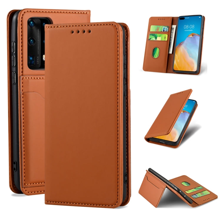 For Huawei P40 Pro Strong Magnetism Liquid Feel Horizontal Flip Leather Case with Holder & Card Slots & Wallet