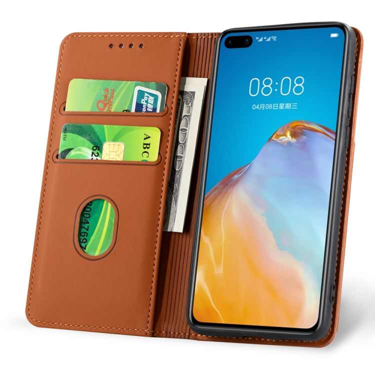 For Huawei P40 Pro Strong Magnetism Liquid Feel Horizontal Flip Leather Case with Holder & Card Slots & Wallet