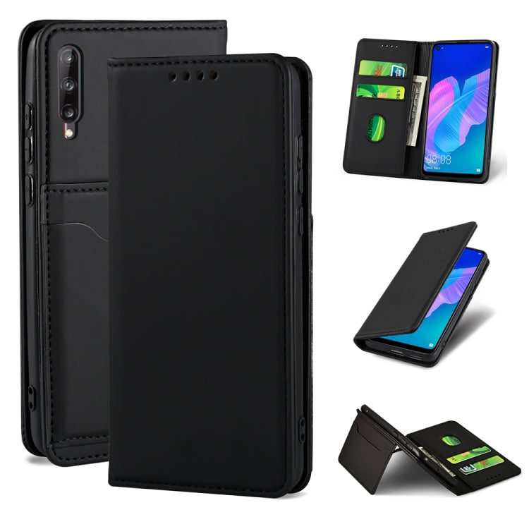 For Huawei Y7p Strong Magnetism Liquid Feel Horizontal Flip Leather Case with Holder & Card Slots & Wallet