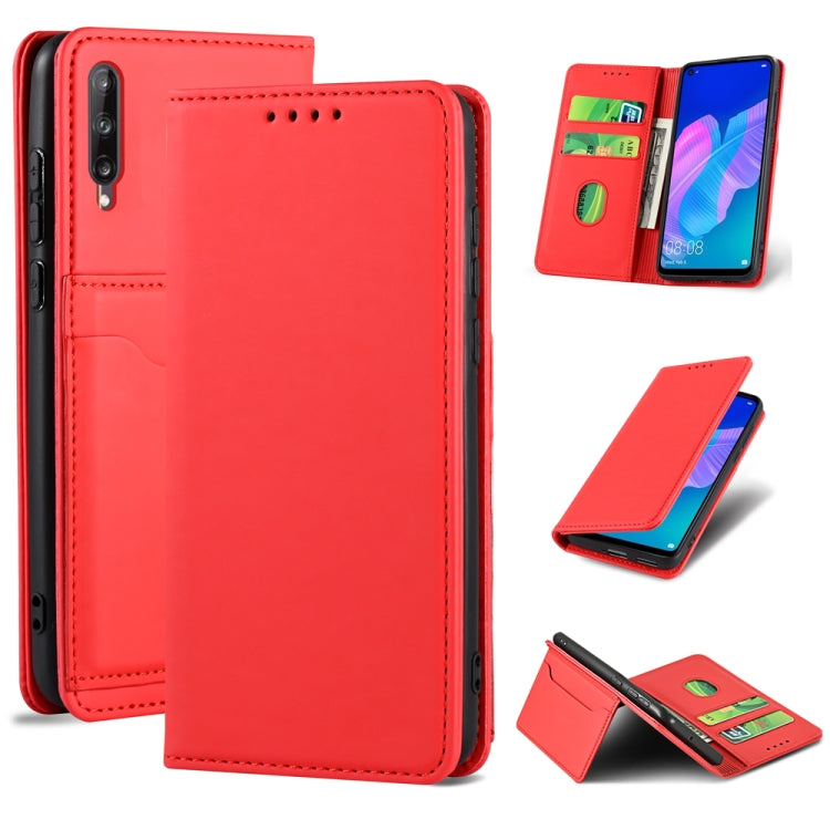 For Huawei Y7p Strong Magnetism Liquid Feel Horizontal Flip Leather Case with Holder & Card Slots & Wallet